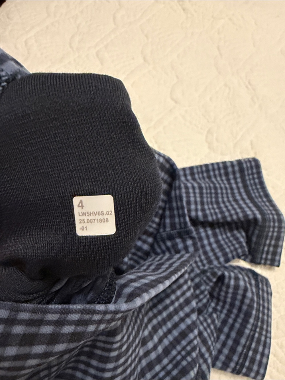 Lululemon Navy and Light Blue Gingham Align 17” leggings - Size 4 - Picture 4 of 5